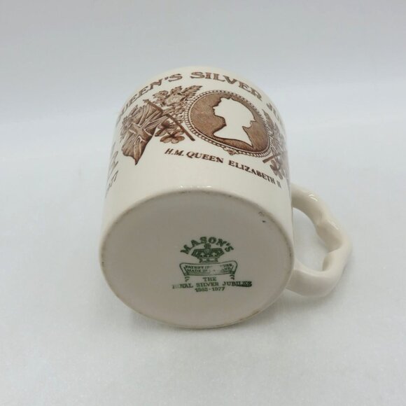 Masons Commemorative Royal Silver Jubilee Mug Queen Elizabeth II and Prince Phil - Picture 4 of 10
